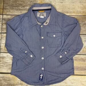 VTG 2007 Baby Gap Nautical Stripe Boys Button Up Shirt Sz 4T